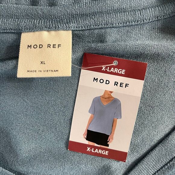 NWT Mod Ref Womens Short Sleeve Vee Neck Top (Light Blue, XL)‎ - Picture 6 of 6